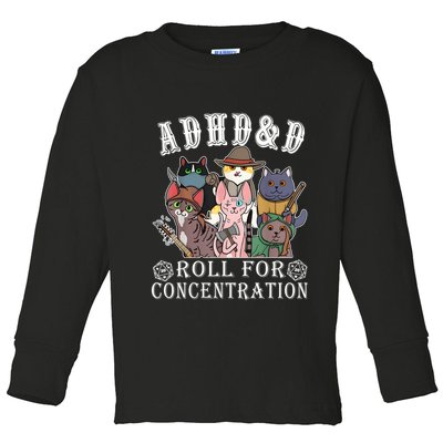 Cats Rpg Gamer Roll For Concentration D20 Dice Nerdy Toddler Long Sleeve Shirt