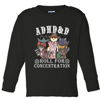 Cats Rpg Gamer Roll For Concentration D20 Dice Nerdy Toddler Long Sleeve Shirt