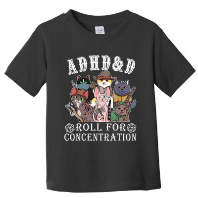 Cats Rpg Gamer Roll For Concentration D20 Dice Nerdy Toddler T-Shirt