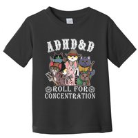 Cats Rpg Gamer Roll For Concentration D20 Dice Nerdy Toddler T-Shirt