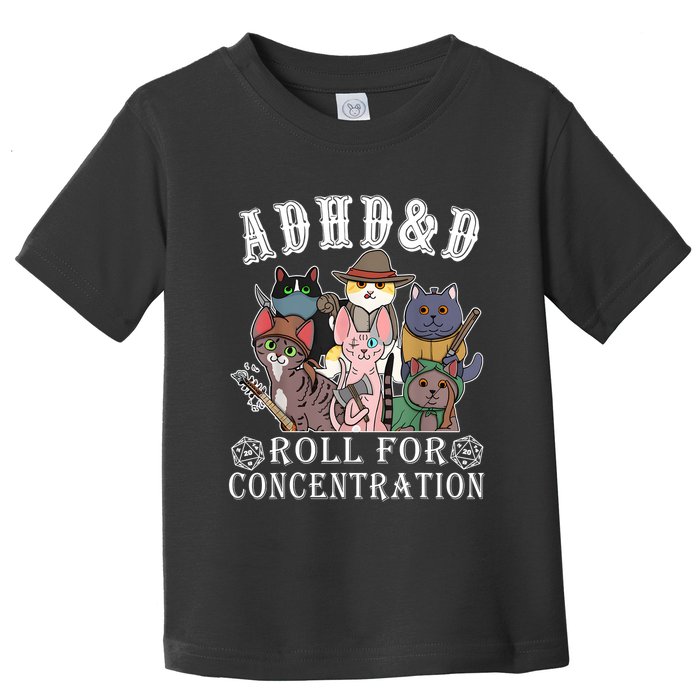 Cats Rpg Gamer Roll For Concentration D20 Dice Nerdy Toddler T-Shirt