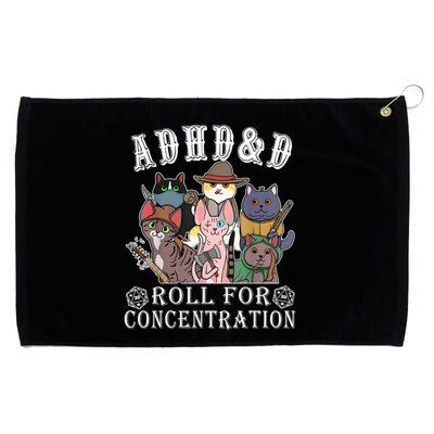 Cats Rpg Gamer Roll For Concentration D20 Dice Nerdy Grommeted Golf Towel