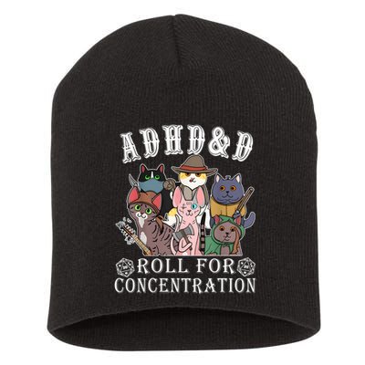 Cats Rpg Gamer Roll For Concentration D20 Dice Nerdy Short Acrylic Beanie