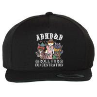 Cats Rpg Gamer Roll For Concentration D20 Dice Nerdy Wool Snapback Cap