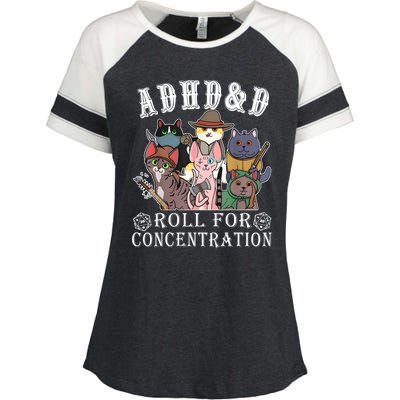 Cats Rpg Gamer Roll For Concentration D20 Dice Nerdy Enza Ladies Jersey Colorblock Tee