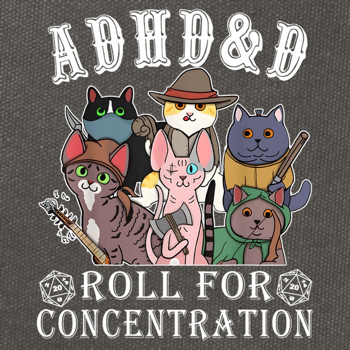 Cats Rpg Gamer Roll For Concentration D20 Dice Nerdy Cotton Canvas Backpack