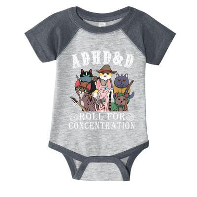 Cats Rpg Gamer Roll For Concentration D20 Dice Nerdy Infant Baby Jersey Bodysuit