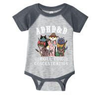 Cats Rpg Gamer Roll For Concentration D20 Dice Nerdy Infant Baby Jersey Bodysuit