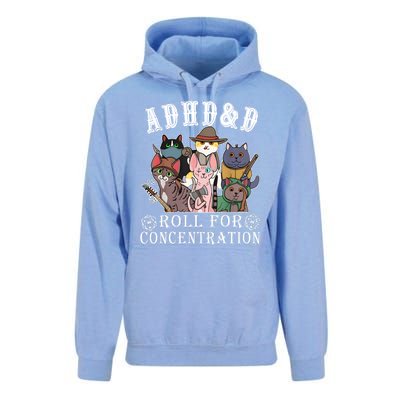 Cats Rpg Gamer Roll For Concentration D20 Dice Nerdy Unisex Surf Hoodie