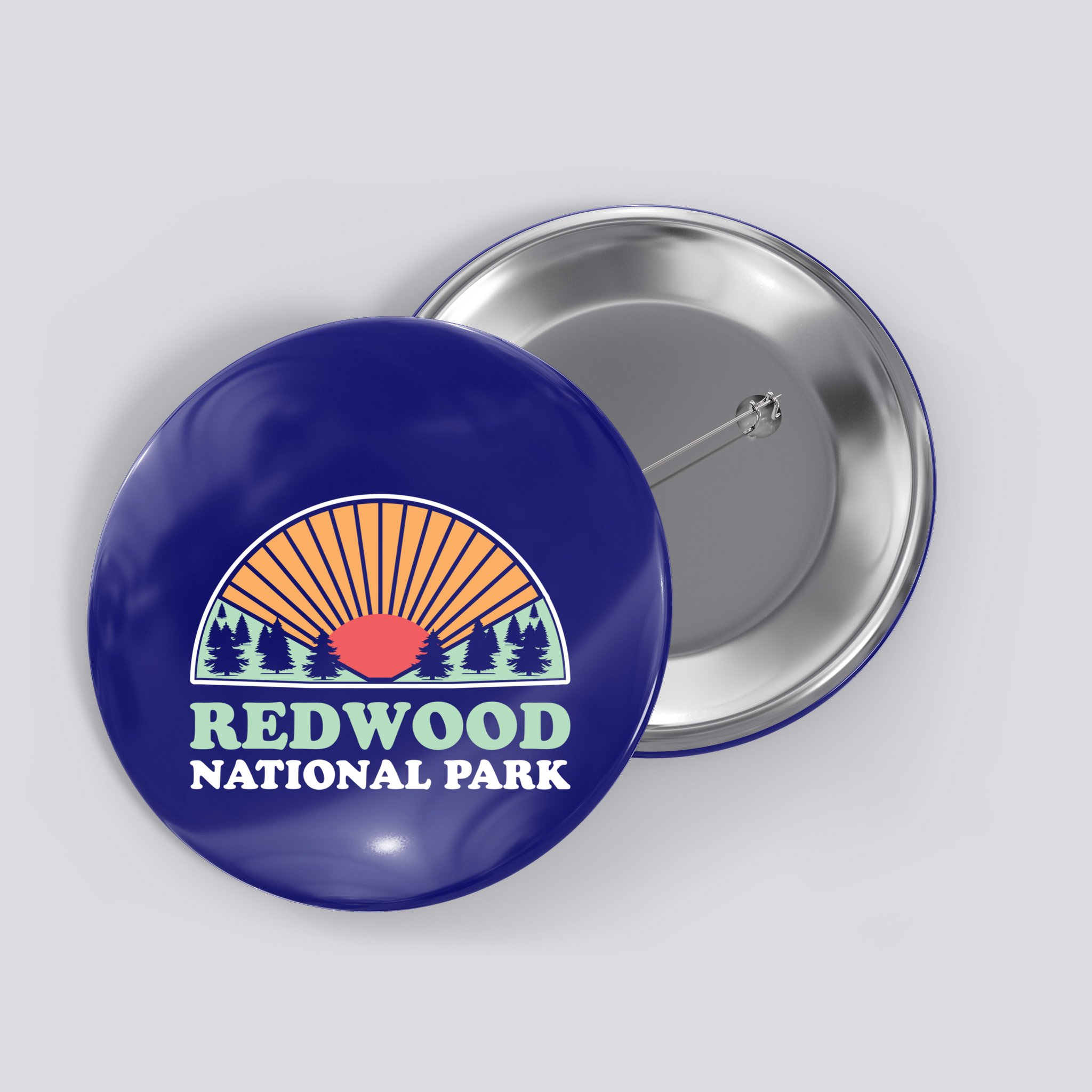 California Retro Gift Vintage Redwood National Park Gift Button