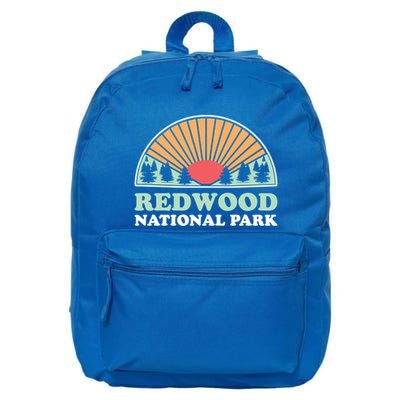 California Retro Gift Vintage Redwood National Park Gift 16 in Basic Backpack