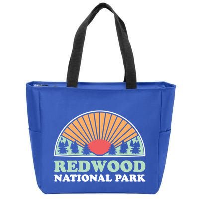 California Retro Gift Vintage Redwood National Park Gift Zip Tote Bag