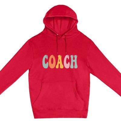 Coach Retro Groovy Vintage Women Happy First Day Of School Premium Pullover Hoodie