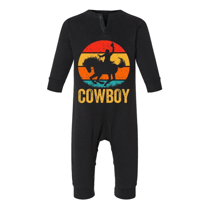 Cowboy Rodeo Horse Gifts Country Vintage Western Cowboy Infant Fleece One Piece