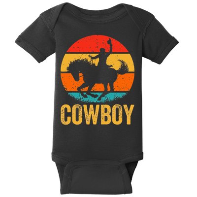 Cowboy Rodeo Horse Gifts Country Vintage Western Cowboy Baby Bodysuit