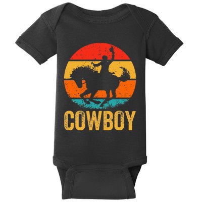 Cowboy Rodeo Horse Gifts Country Vintage Western Cowboy Baby Bodysuit