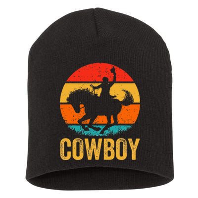 Cowboy Rodeo Horse Gifts Country Vintage Western Cowboy Short Acrylic Beanie