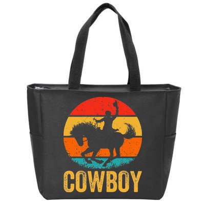Cowboy Rodeo Horse Gifts Country Vintage Western Cowboy Zip Tote Bag