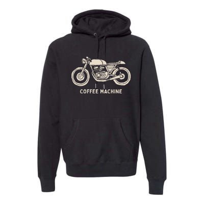 Cafe Racer Hand Drawn Motorcycle Design Premium Hoodie