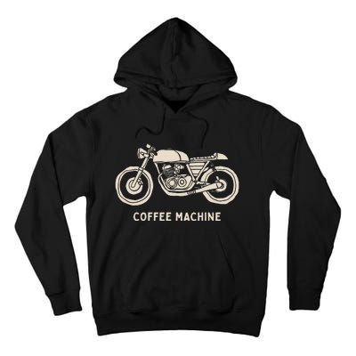 Cafe Racer Hand Drawn Motorcycle Design Tall Hoodie