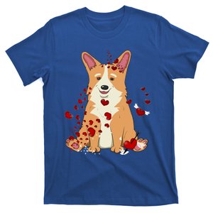 Corgi Red Hearts Funny Dog Mom Valentines Day Corgi Lover Great Gift T-Shirt