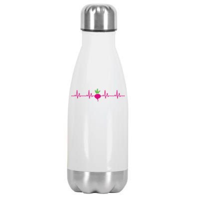 Cute Radish Heartbeat Apparel Vegetable Lover Radishes Gift Stainless Steel Insulated Water Bottle