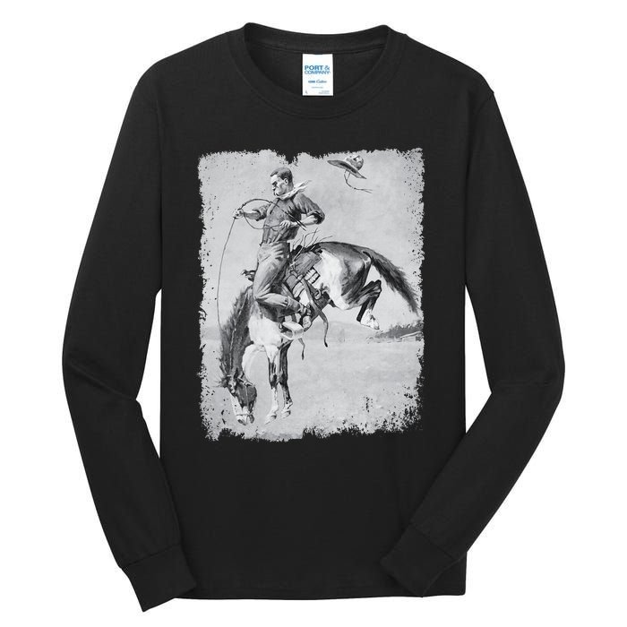 Cowboy Rodeo Horse Western Country Vintage Riding Usa Tall Long Sleeve T-Shirt