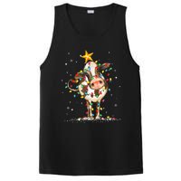 Cow Reindeer Hat Santa Christmas Lights Funny Cow Christmas PosiCharge Competitor Tank