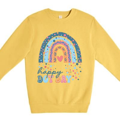 Cute Rainbow Happy Dot Day Teacher Premium Crewneck Sweatshirt