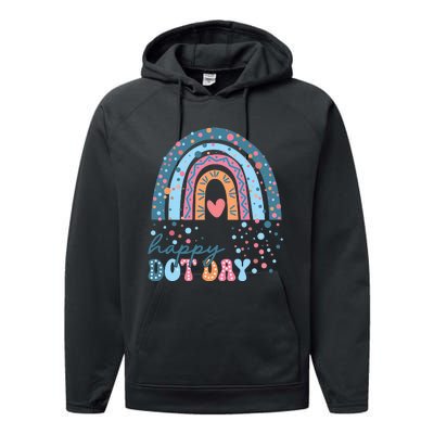 Cute Rainbow Happy Dot Day Teacher Performance Fleece Hoodie