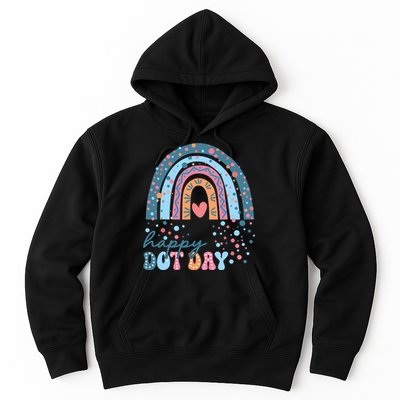 Cute Rainbow Happy Dot Day Teacher Hoodie