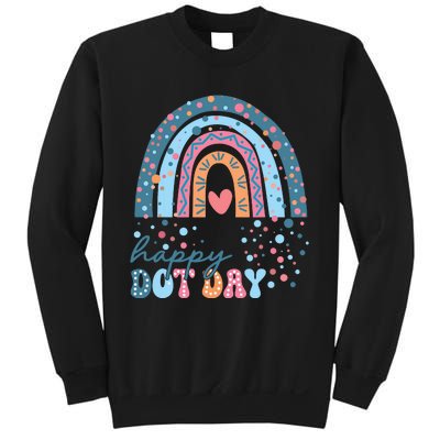 Cute Rainbow Happy Dot Day Teacher Sweatshirt