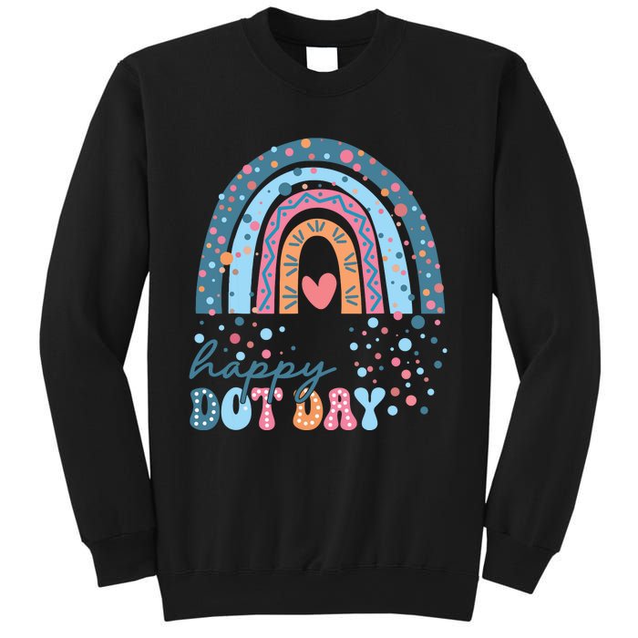 Cute Rainbow Happy Dot Day Teacher Sweatshirt