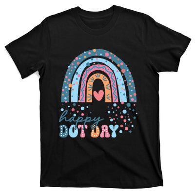 Cute Rainbow Happy Dot Day Teacher T-Shirt