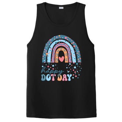 Cute Rainbow Happy Dot Day Teacher PosiCharge Competitor Tank