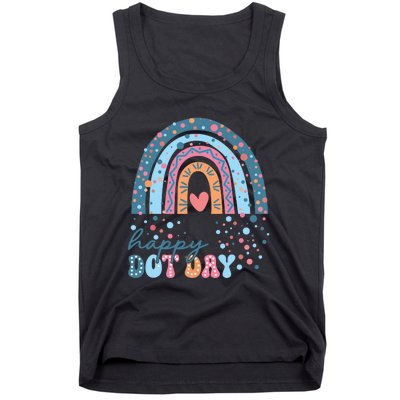 Cute Rainbow Happy Dot Day Teacher Tank Top