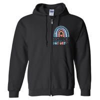 Cute Rainbow Happy Dot Day Teacher Full Zip Hoodie