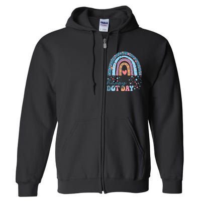 Cute Rainbow Happy Dot Day Teacher Full Zip Hoodie