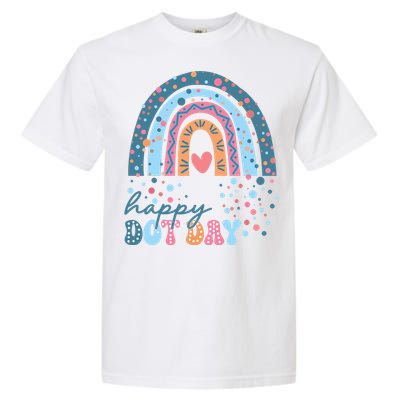 Cute Rainbow Happy Dot Day Teacher Garment-Dyed Heavyweight T-Shirt