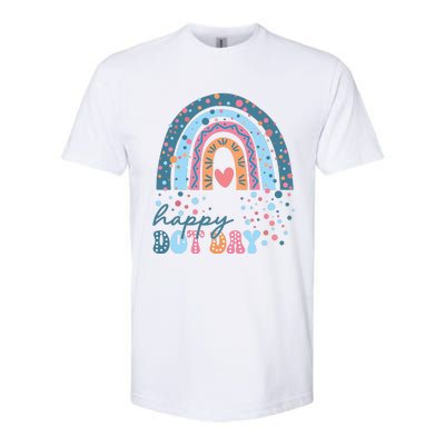 Cute Rainbow Happy Dot Day Teacher Softstyle CVC T-Shirt