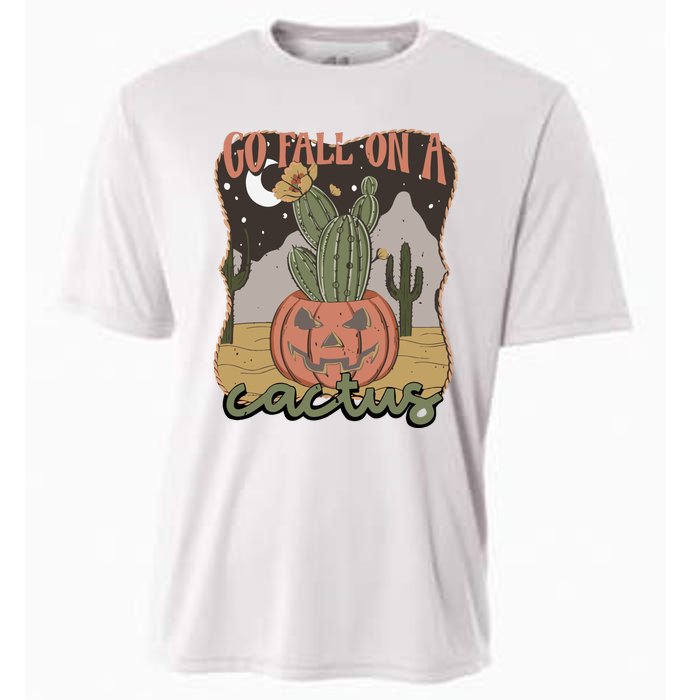 Cactus Retro Halloween Pumpkin Vintage Pumpkin Halloween Cooling Performance Crew T-Shirt