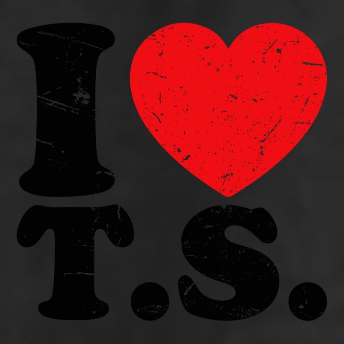 Cute Red Heart I Love T.S 7 Panel Mesh Trucker Snapback Hat