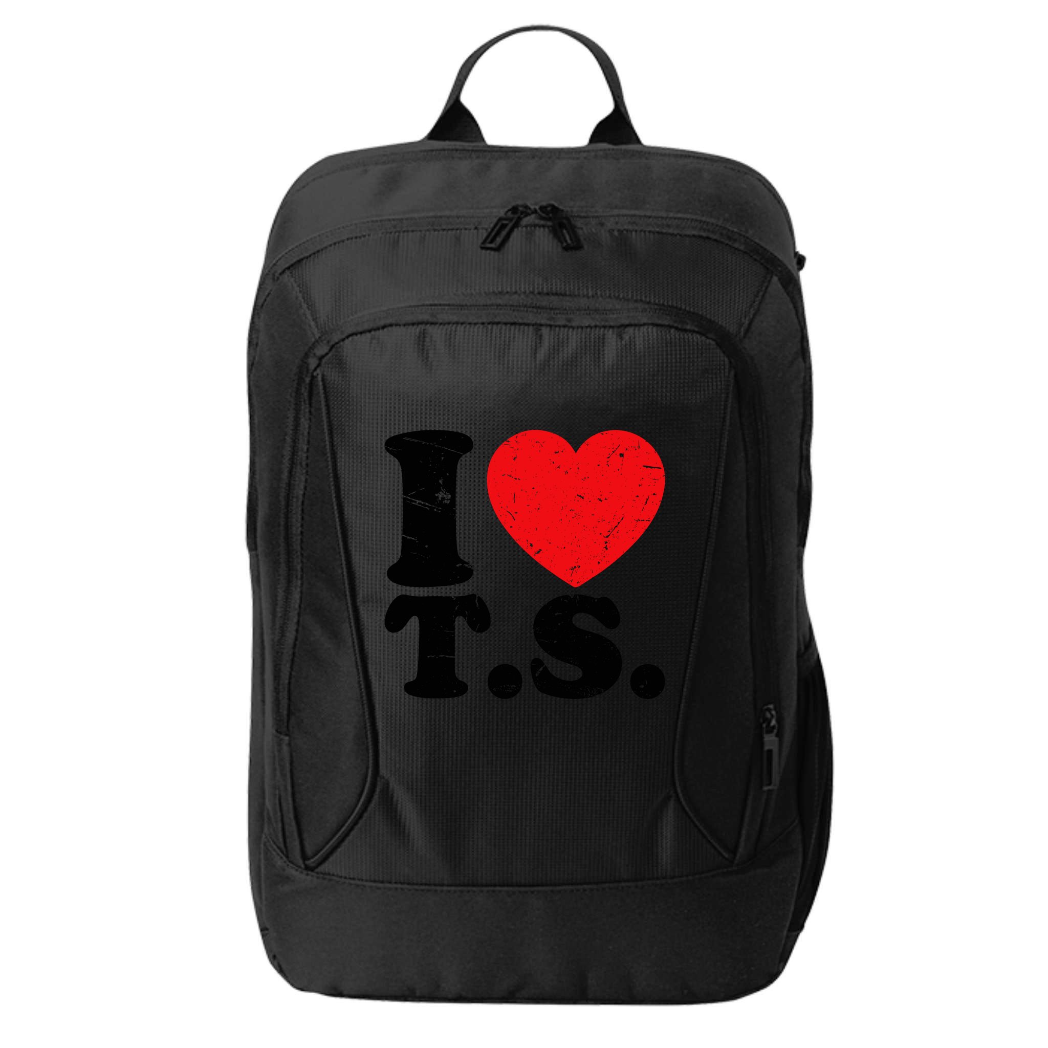 Cute Red Heart I Love T.S City Backpack