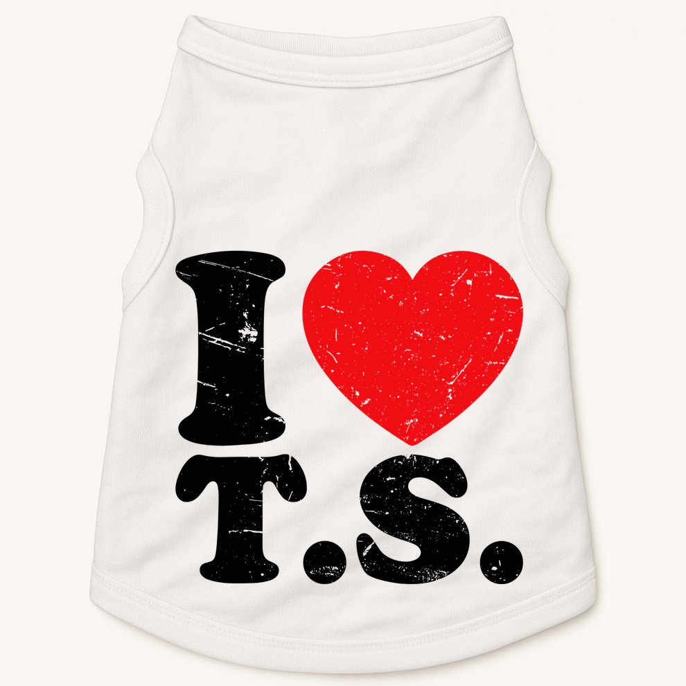 Cute Red Heart I Love T.S Doggie Tank