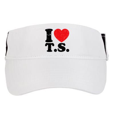 Cute Red Heart I Love T.S Adult Drive Performance Visor