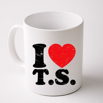 Cute Red Heart I Love T.S Mug