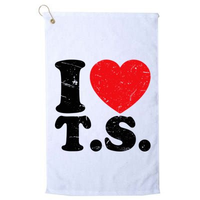 Cute Red Heart I Love T.S Golf Towel