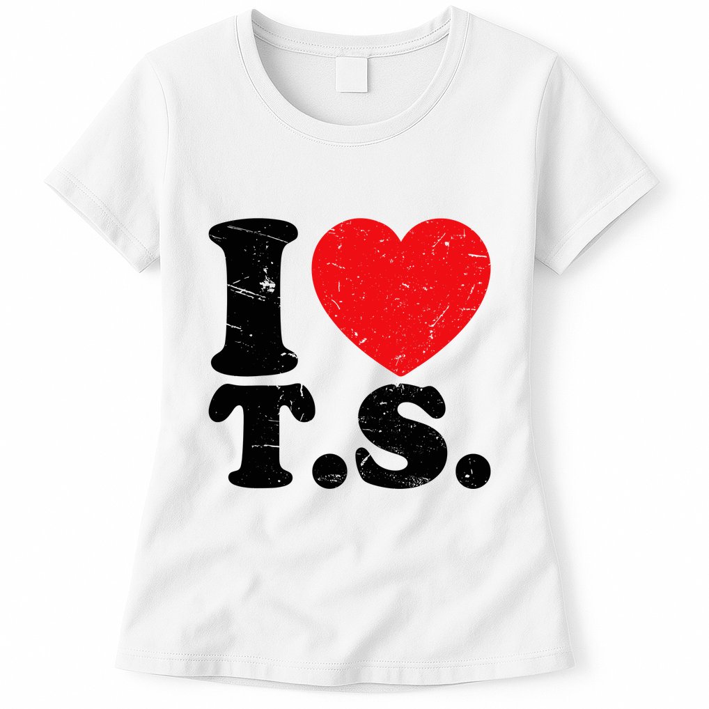 Cute Red Heart I Love T.S Womens T-Shirt
