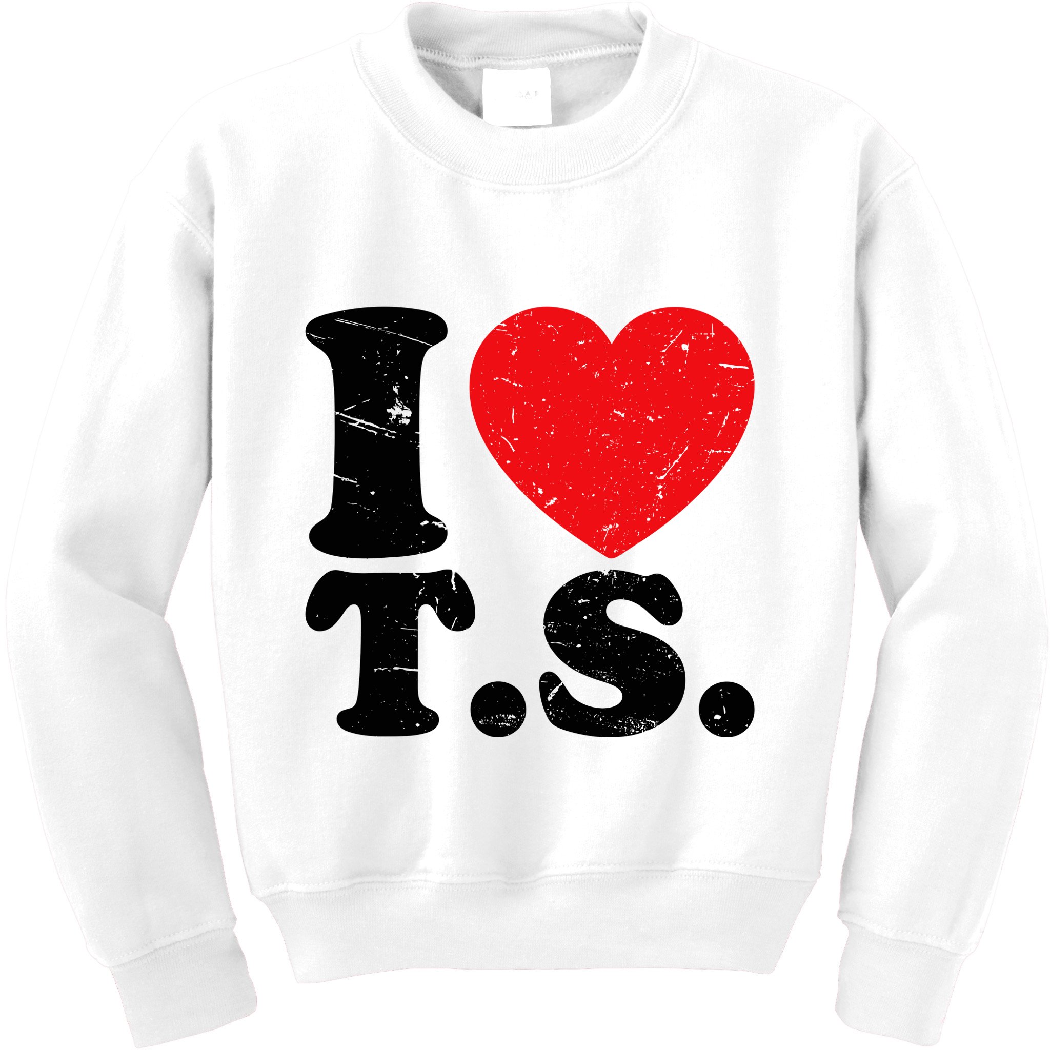 Cute Red Heart I Love T.S Kids Sweatshirt