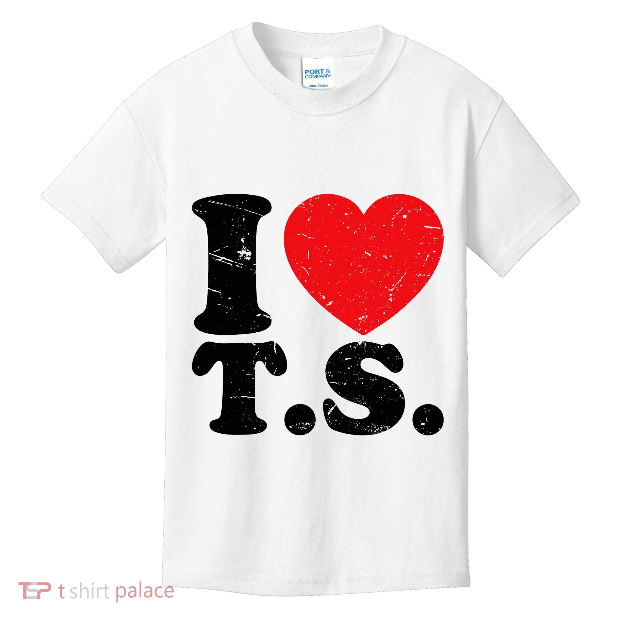 Cute Red Heart I Love T.S Kids T-Shirt